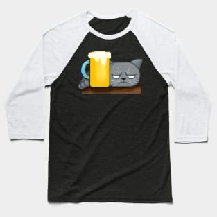 Stressful cat in need of beer Baseball T-Shirt